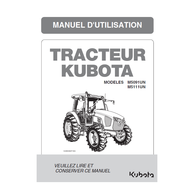 Manuel d'utilisateur Kubota M5001 Narrow Manuels pour tracteurs