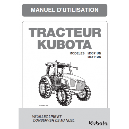 Manuel d'utilisateur Kubota M5001 Narrow Manuels pour tracteurs