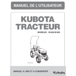 Manuel d'utilisateur tracteurs Kubota B1620 - B1820 - Version digitale Manuels espaces verts