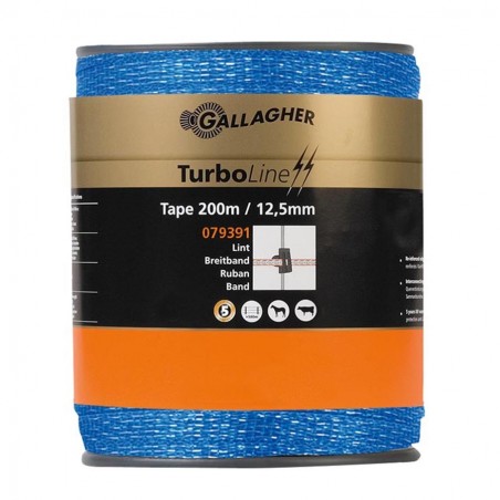 Ruban TurboLine 12,5mm bleu 200m - Gallagher Fil, cordon, barbelé