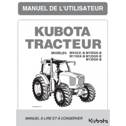 Manuel d'utilisateur tracteur Kubota MGX-III - Version digitale Manuels pour tracteurs