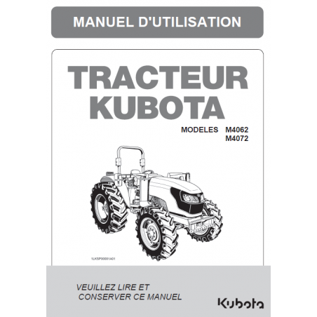 Manuel d'utilisateur tracteur Kubota M4062, M4072 DTH - Version digitale Manuels pour tracteurs