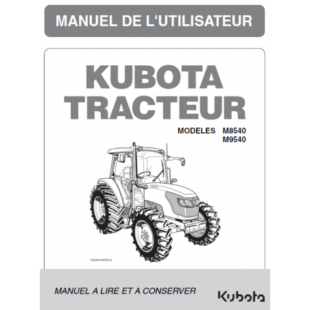 Manuel d'utilisateur tracteur Kubota M8540, M9540 DTHQ - Version digitale Manuels pour tracteurs