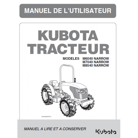 Manuel d'utilisateur tracteur Kubota M6040, M7040, M8540 DTN - Version digitale Manuels pour tracteurs