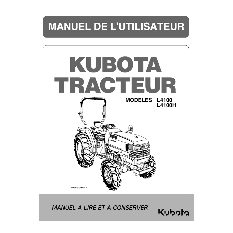 Manuel d'utilisateur tracteurs Kubota L4100 - L4100H - Version digitale Manuels pour tracteurs