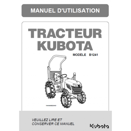 Manuel d'utilisateur Kubota B1241 - Version digitale Manuels espaces verts