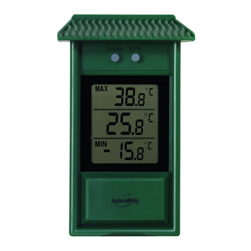 Thermomètre digital mini maxi vert Météorologie