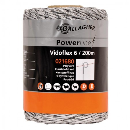 Vidoflex 6 (blanc, 200 mètres) Gallagher Fil, cordon, barbelé