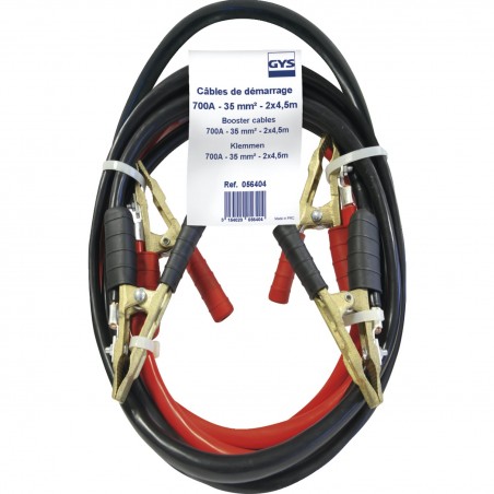 Câble démarrage GYS 700A - 4,5m / 35 mm² - Pinces laiton Câbles et pinces