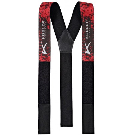 Bretelles Kübler (scratch velcro) rouge/noir Pantalons