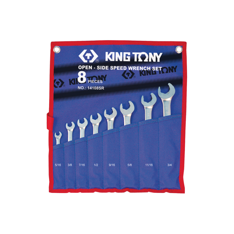 Tousse 8 clés mixtes avec cliquet dans La Fourche SpeedOpen en pouces King Tony Clés