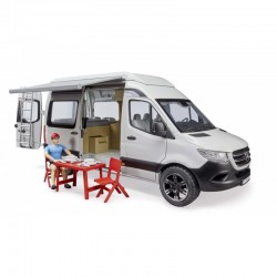 Camping Car Mercedes Benz avec campeur et accessoires Bruder 02672 Camions miniatures