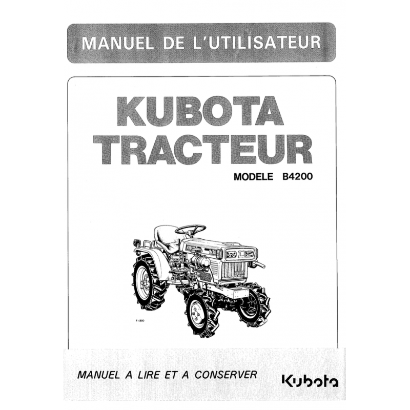 Manuel d'utilisateur tracteur compact Kubota B4200 - Version digitale Manuels espaces verts