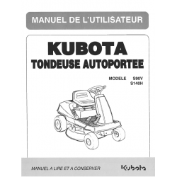 Manuel d'utilisateur tondeuses Kubota S90V, S140H - Version papier Manuels espaces verts