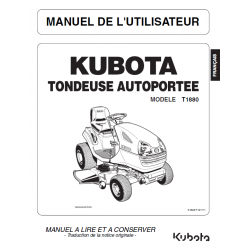 Manuel d'utilisateur tondeuse Kubota T1880 - Version papier Manuels espaces verts