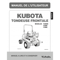 Manuel d'utilisateur tondeuse Kubota F2890E / F3090 / F3890 - Version digitale Manuels espaces verts